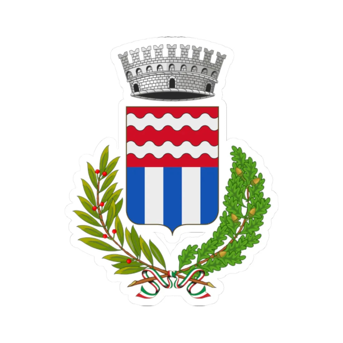 Sommatino-Stemma (Italy) (Coat of Arms) STICKER Vinyl Kiss-Cut Decal 2 Inch White - The Sticker Space