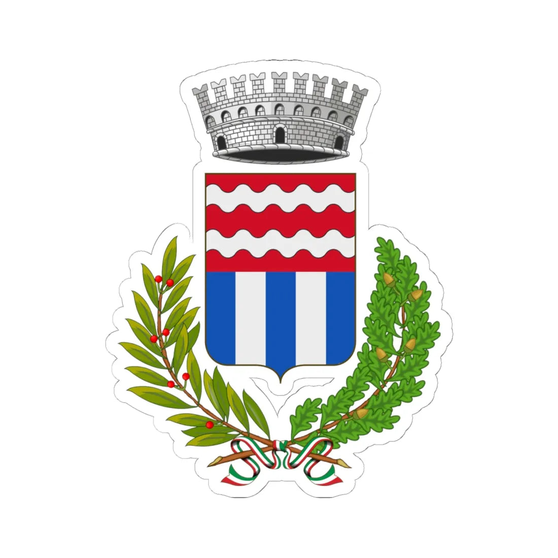 Sommatino-Stemma (Italy) (Coat of Arms) STICKER Vinyl Kiss-Cut Decal 6 Inch White - The Sticker Space