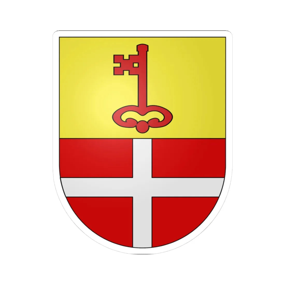 Sommentier-coat of arms (Switzerland) (Coat of Arms) STICKER Vinyl Kiss-Cut Decal 3 Inch White - The Sticker Space