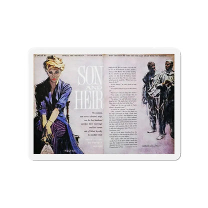 Son and Heir, Good Housekeeping, October 1960 (Magazine Illustration) Refrigerator Magnet 2 Inch Die-Cut - The Sticker Space