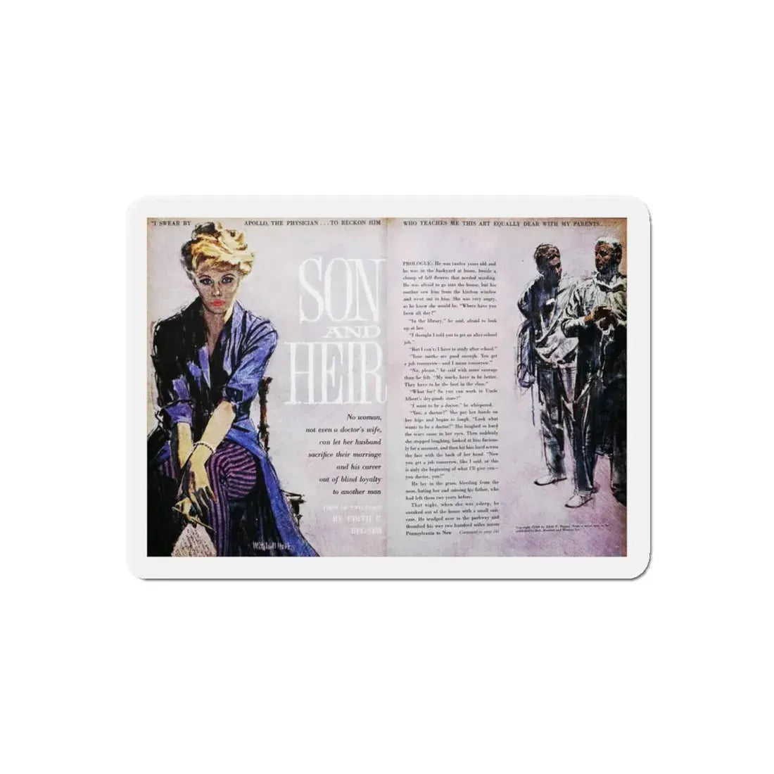 Son and Heir, Good Housekeeping, October 1960 (Magazine Illustration) Refrigerator Magnet 5 Inch Die-Cut - The Sticker Space