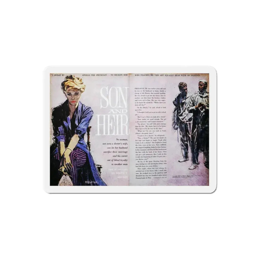 Son and Heir, Good Housekeeping, October 1960 (Magazine Illustration) Refrigerator Magnet 6 Inch Die-Cut - The Sticker Space