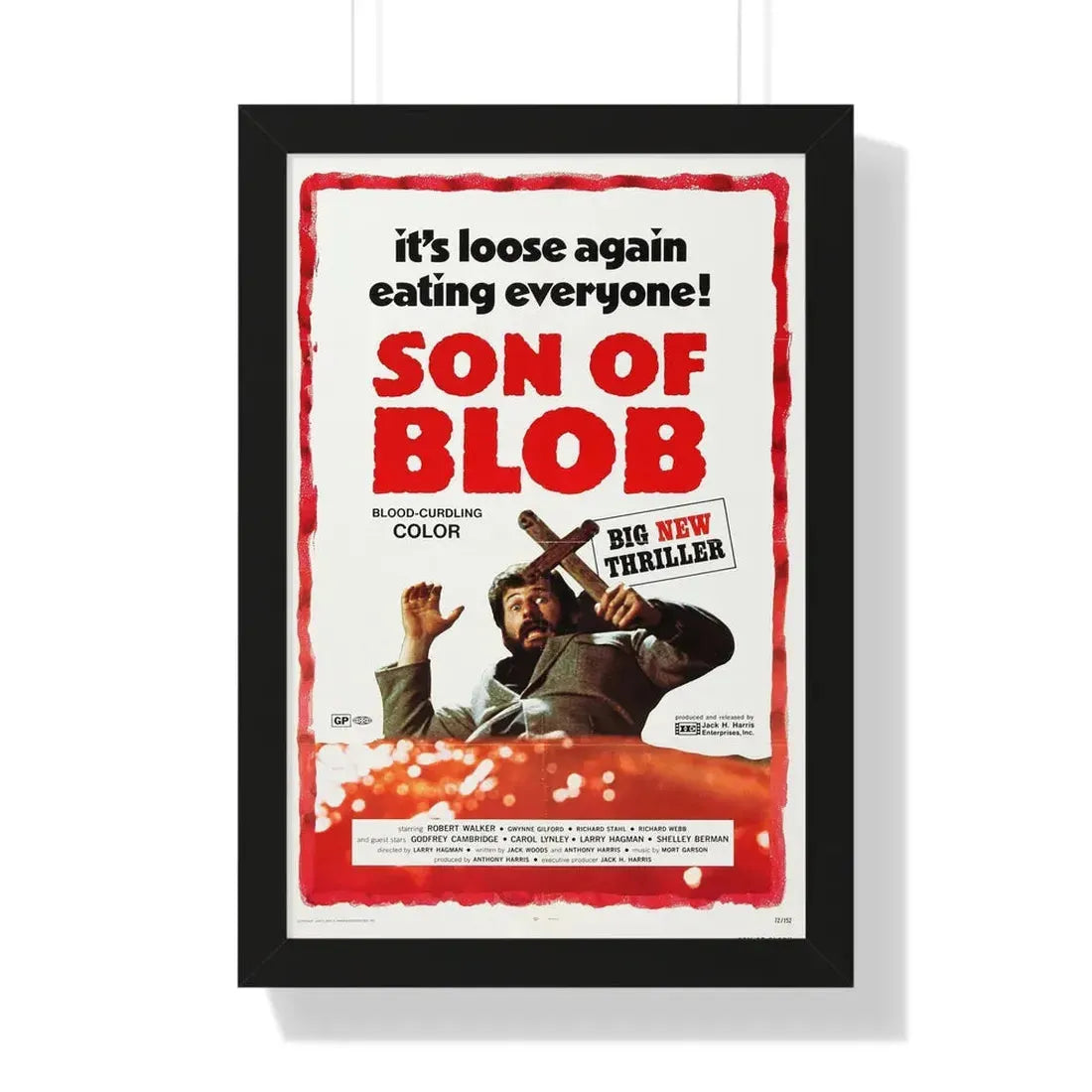 SON OF BLOB 1972 - Framed Movie Poster 16″ x 24″ Black - The Sticker Space