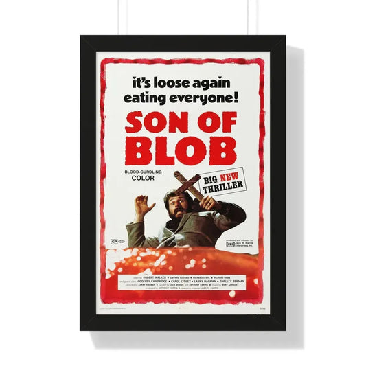 SON OF BLOB 1972 - Framed Movie Poster 16″ x 24″ Black - The Sticker Space