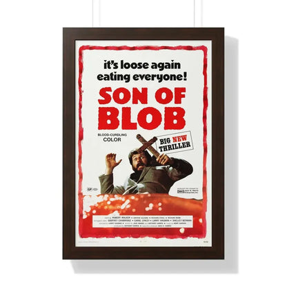 SON OF BLOB 1972 - Framed Movie Poster 16″ x 24″ Walnut - The Sticker Space