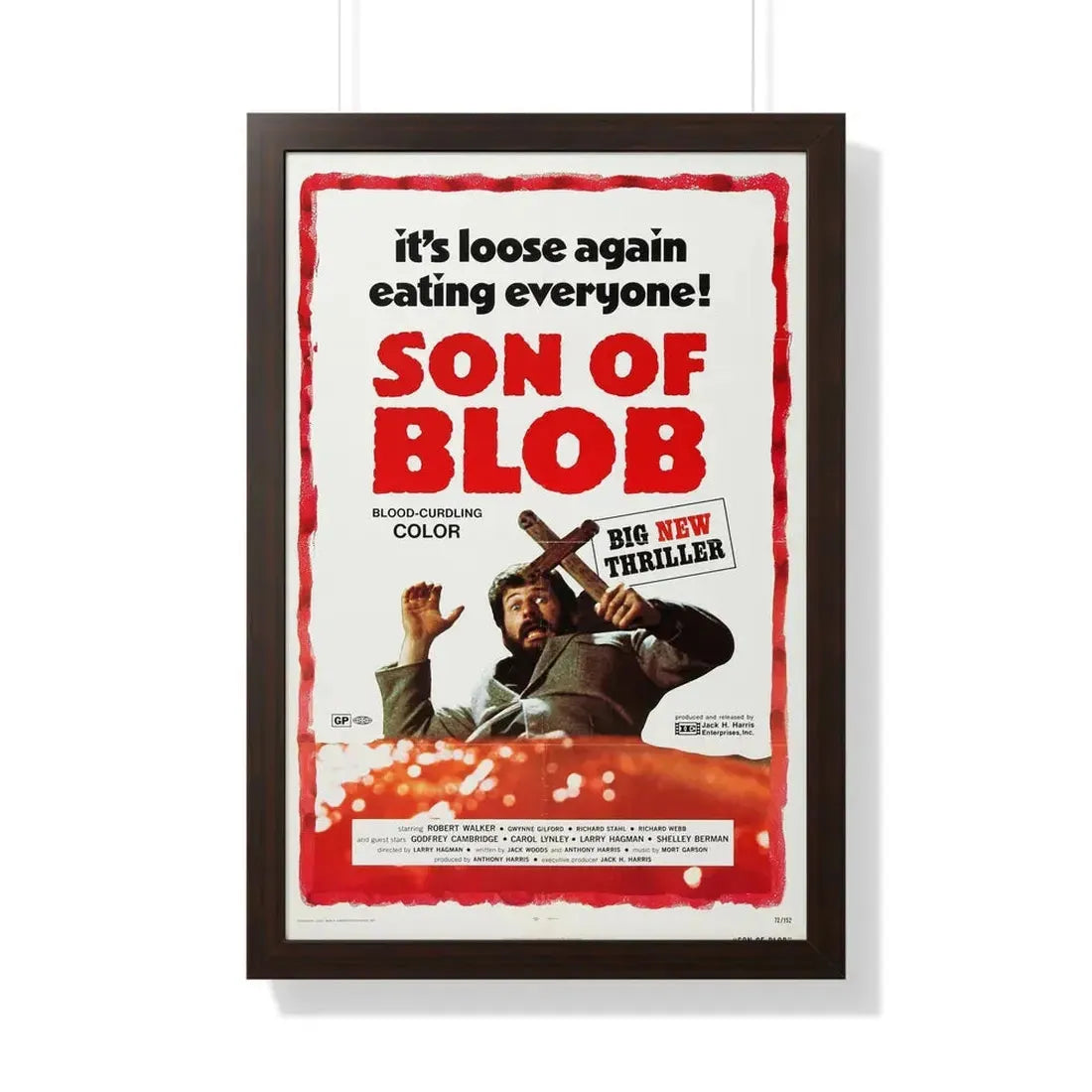 SON OF BLOB 1972 - Framed Movie Poster 20" x 30" Walnut - The Sticker Space