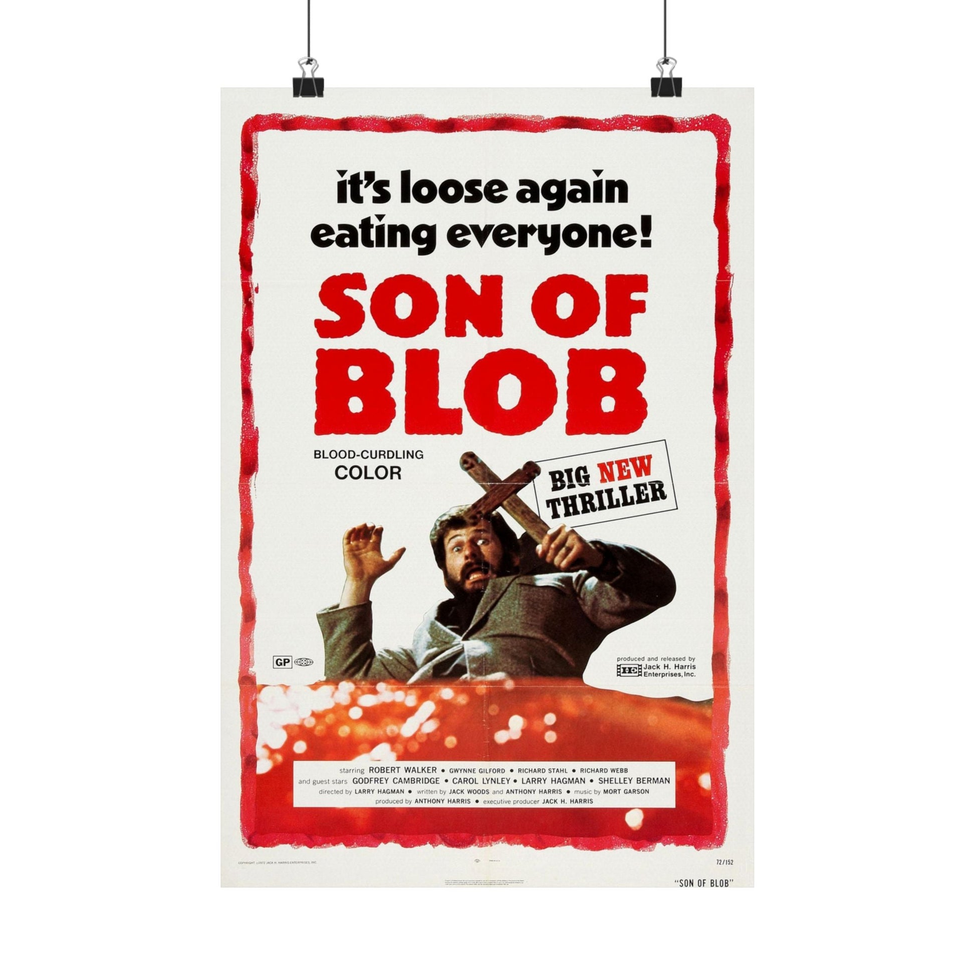 SON OF BLOB 1972 - Paper Movie Poster-12″ x 18″-The Sticker Space