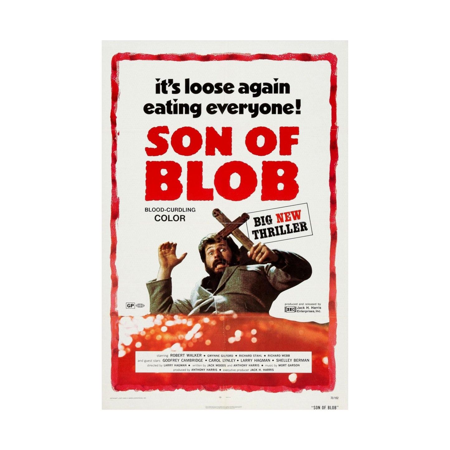 SON OF BLOB 1972 - Paper Movie Poster-The Sticker Space