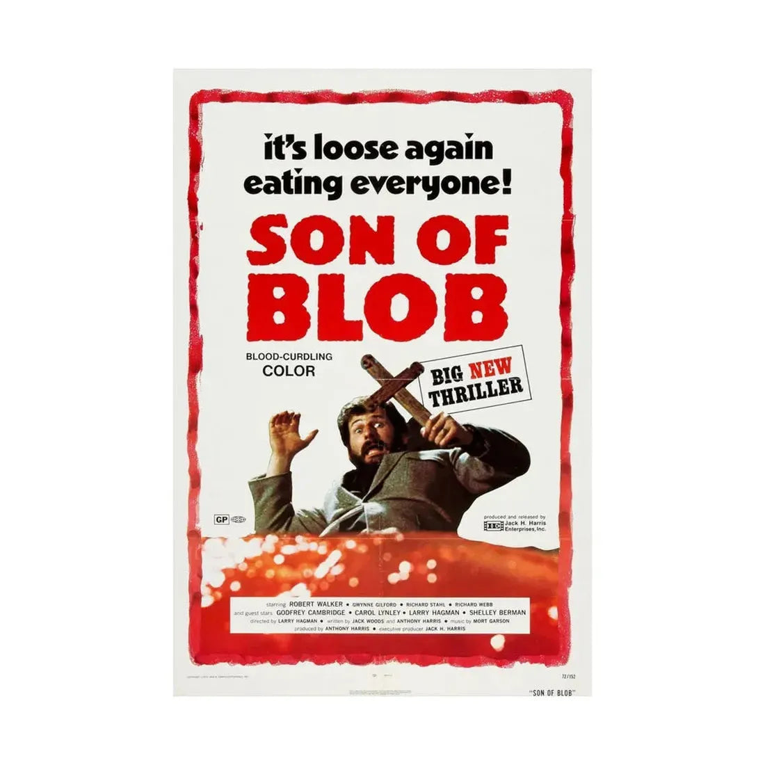 SON OF BLOB 1972 - Paper Movie Poster - The Sticker Space