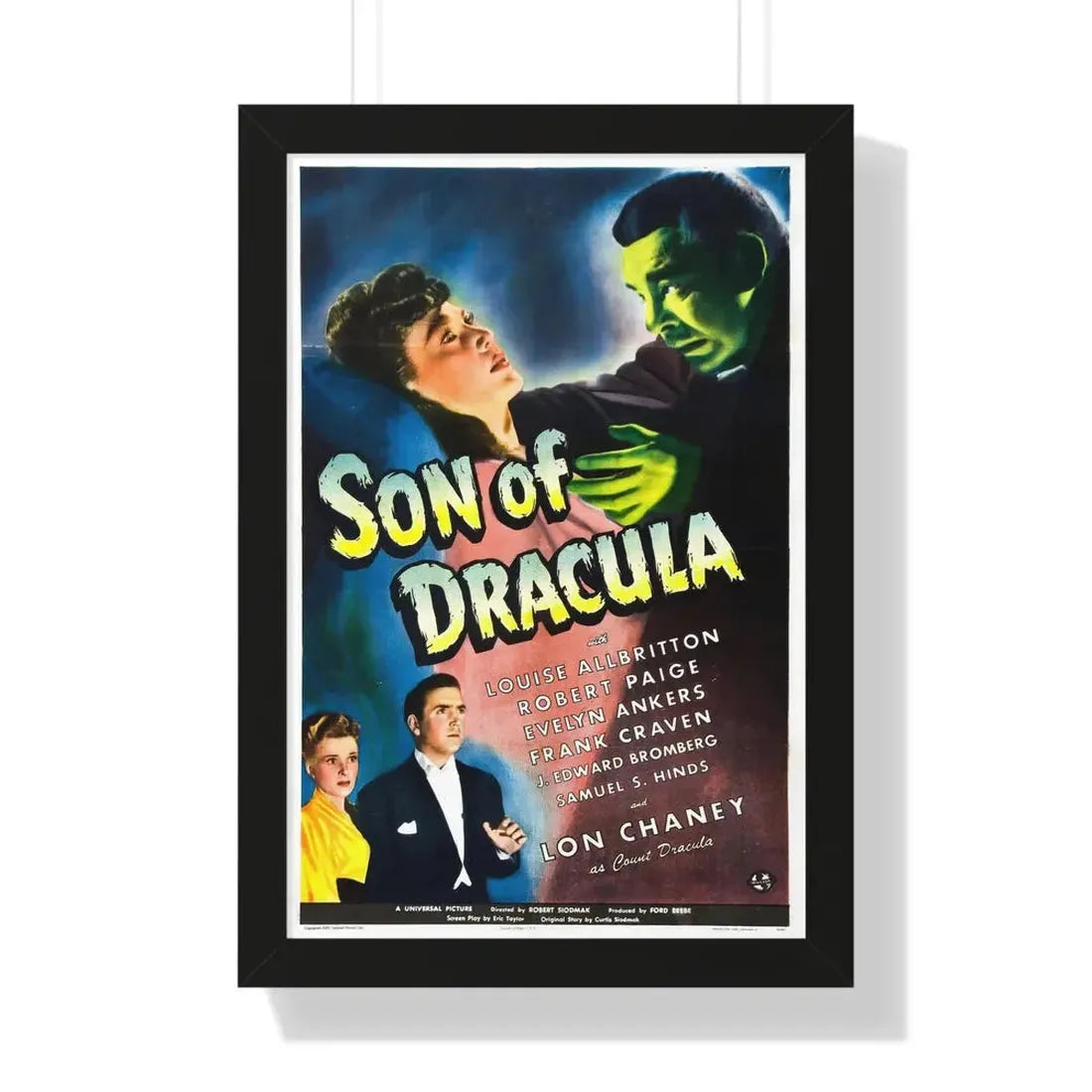 SON OF DRACULA 1943 - Framed Movie Poster 16″ x 24″ Black - The Sticker Space