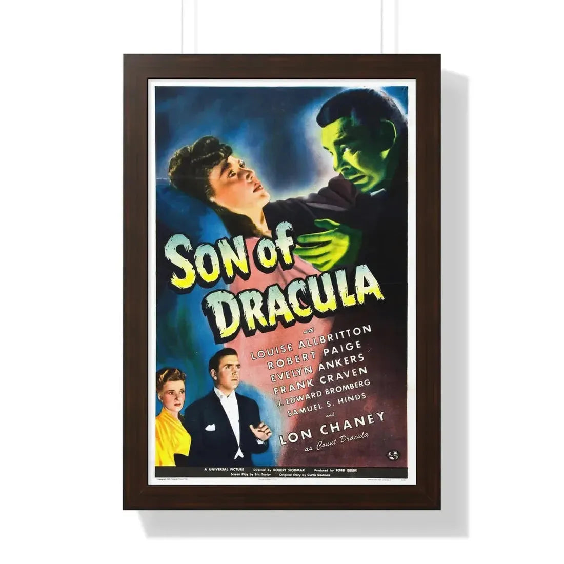 SON OF DRACULA 1943 - Framed Movie Poster 16″ x 24″ Walnut - The Sticker Space