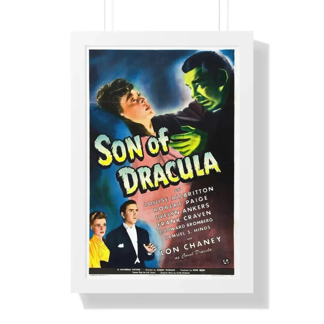 SON OF DRACULA 1943 - Framed Movie Poster 16″ x 24″ White - The Sticker Space