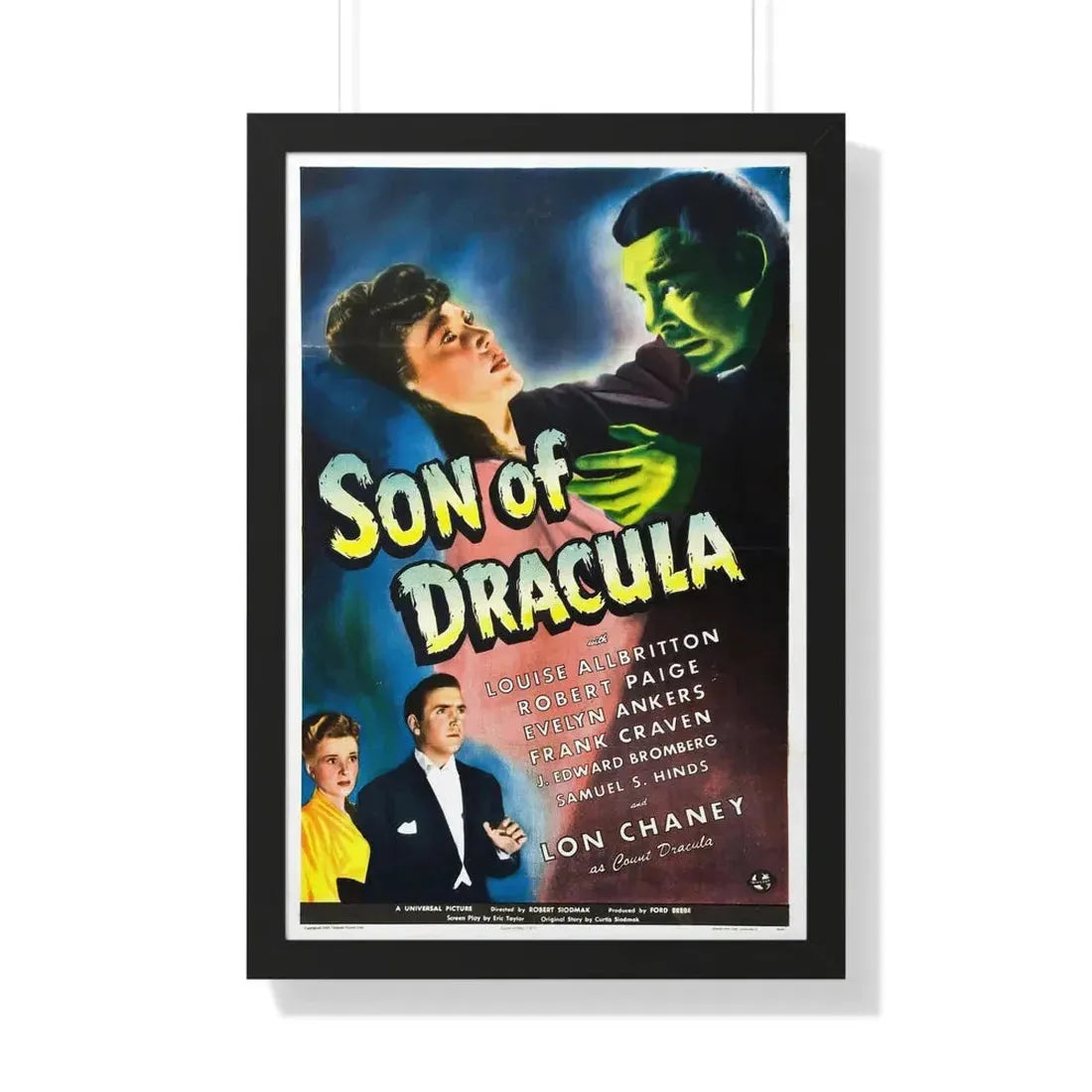 SON OF DRACULA 1943 - Framed Movie Poster 20" x 30" Black - The Sticker Space