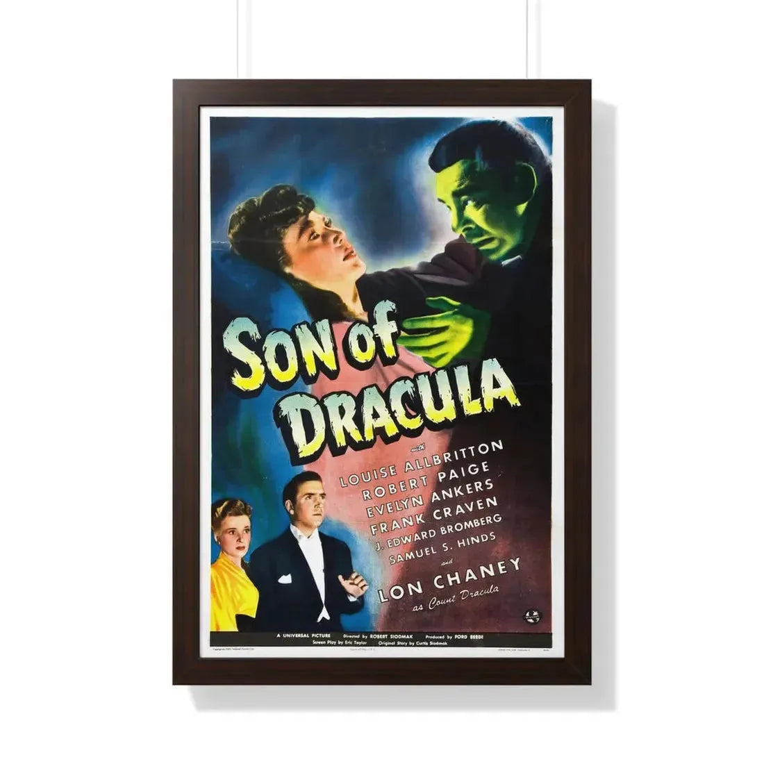 SON OF DRACULA 1943 - Framed Movie Poster 20" x 30" Walnut - The Sticker Space
