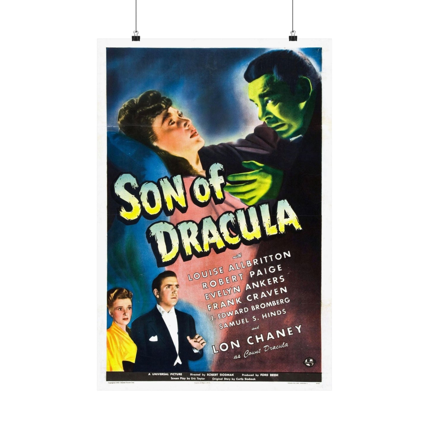 SON OF DRACULA 1943 - Paper Movie Poster-20″ x 30″-The Sticker Space