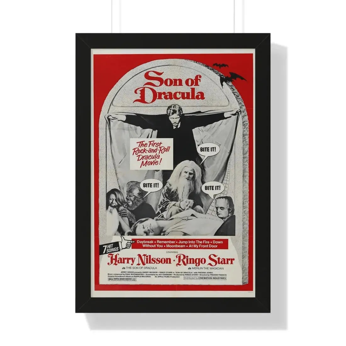 SON OF DRACULA 1974 - Framed Movie Poster 16″ x 24″ Black - The Sticker Space
