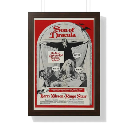 SON OF DRACULA 1974 - Framed Movie Poster 16″ x 24″ Walnut - The Sticker Space