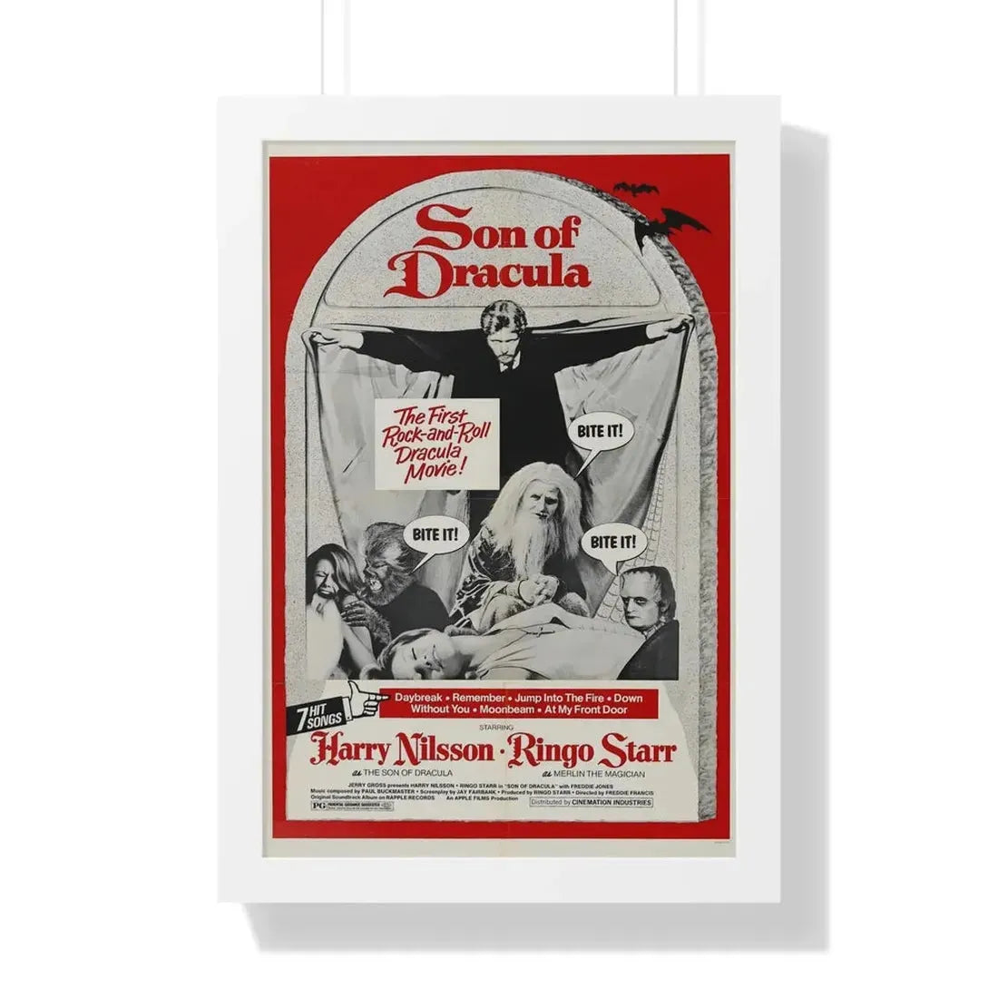 SON OF DRACULA 1974 - Framed Movie Poster 16″ x 24″ White - The Sticker Space