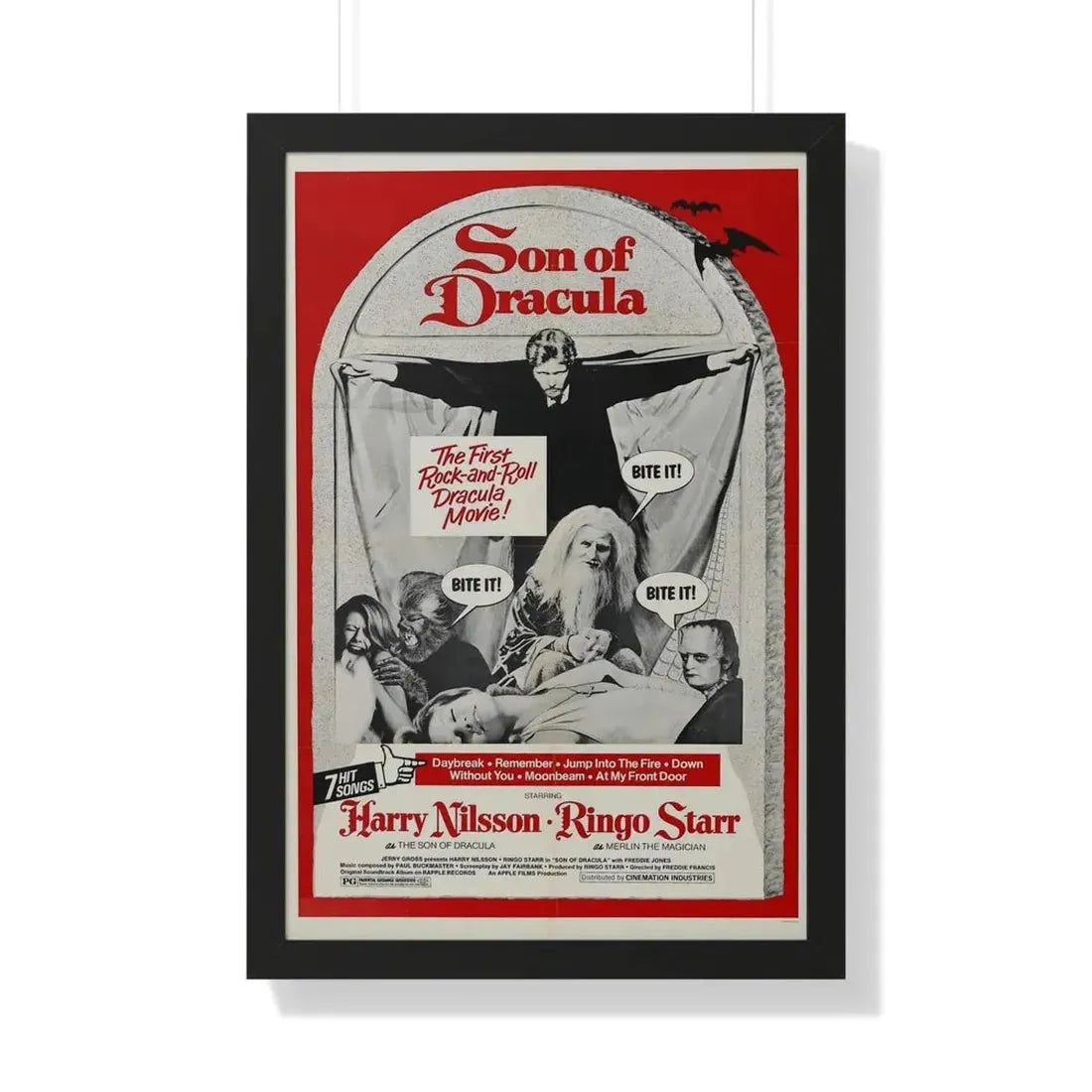 SON OF DRACULA 1974 - Framed Movie Poster 20" x 30" Black - The Sticker Space