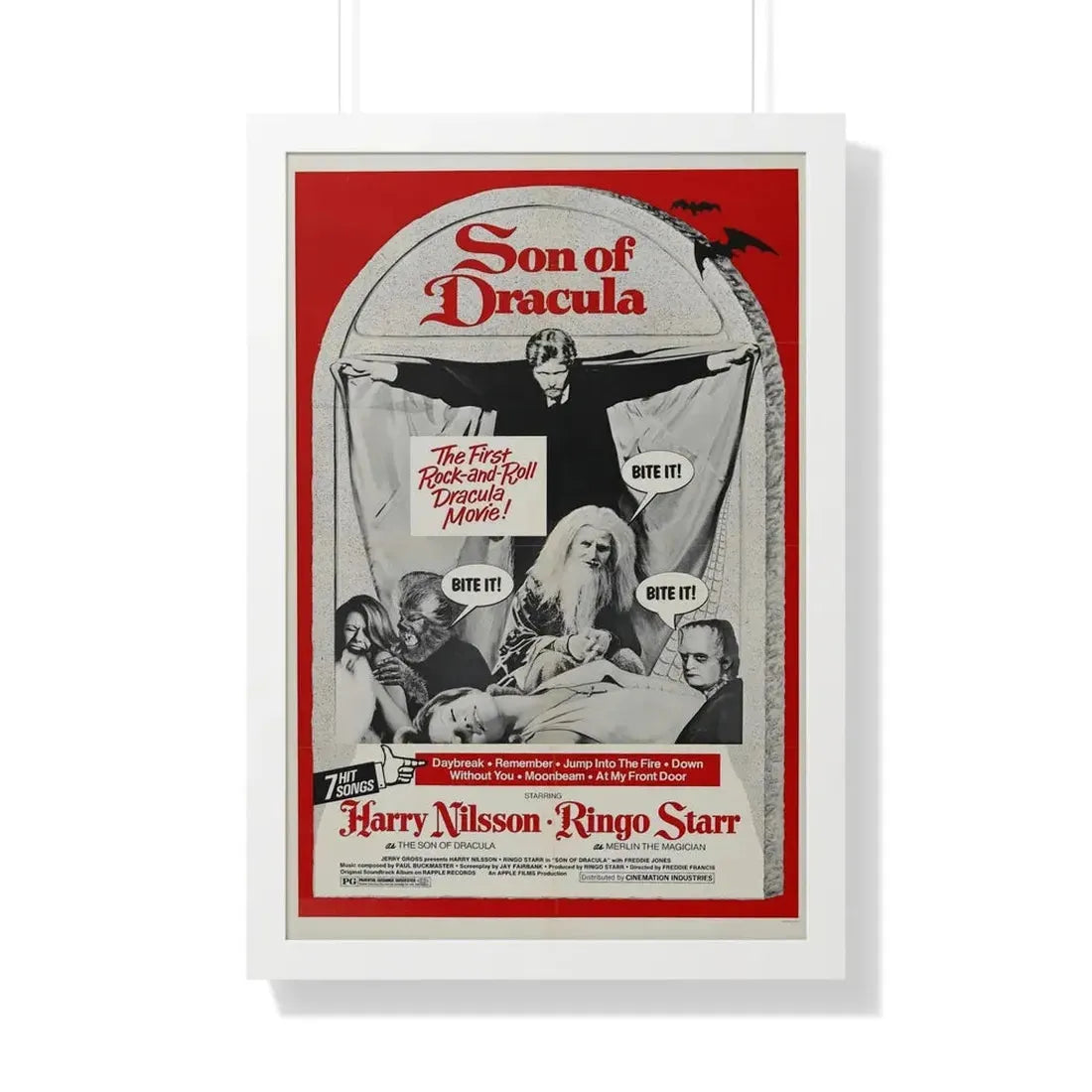 SON OF DRACULA 1974 - Framed Movie Poster 20" x 30" White - The Sticker Space