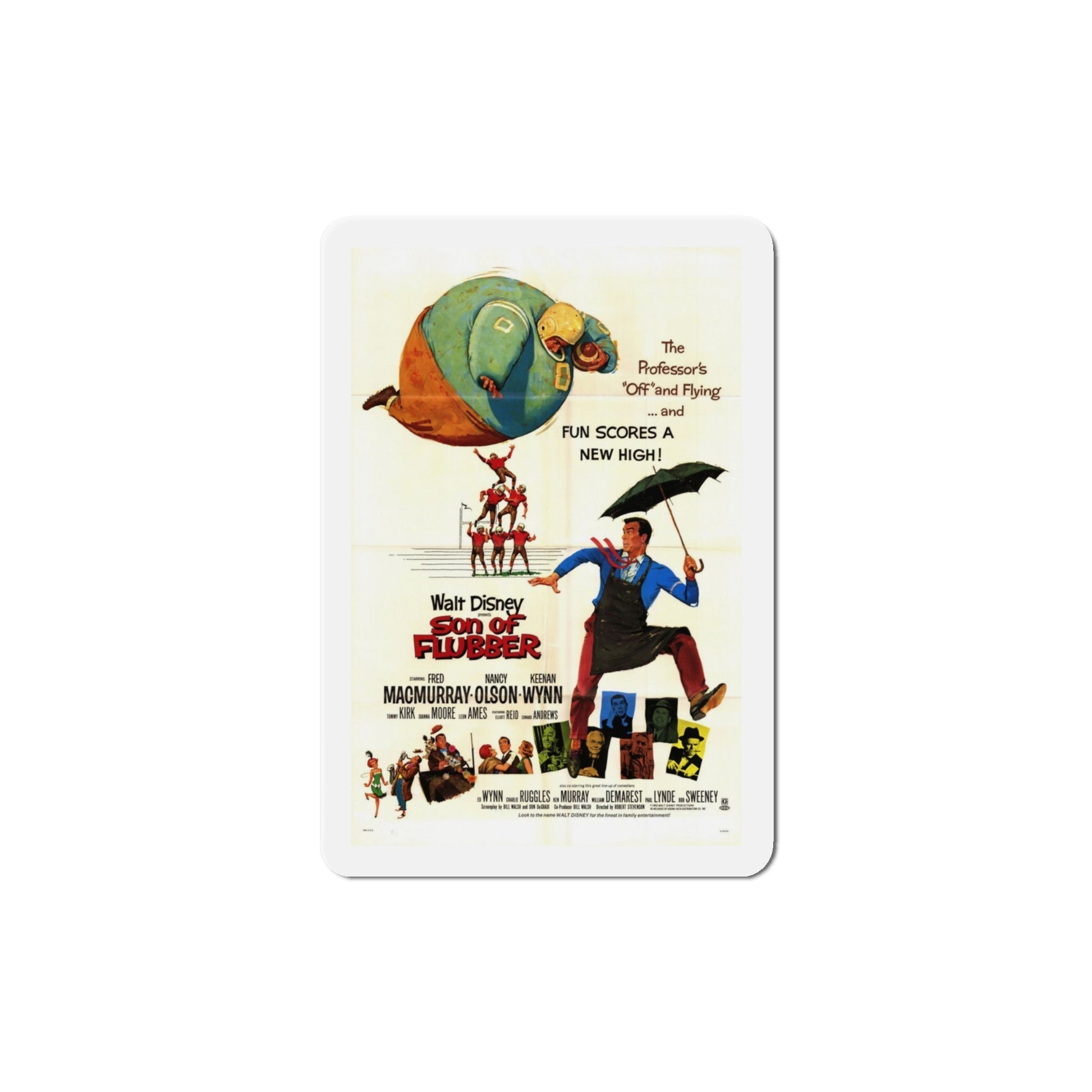 Son of Flubber 1963 Movie Poster Die-Cut Magnet-4 Inch-The Sticker Space