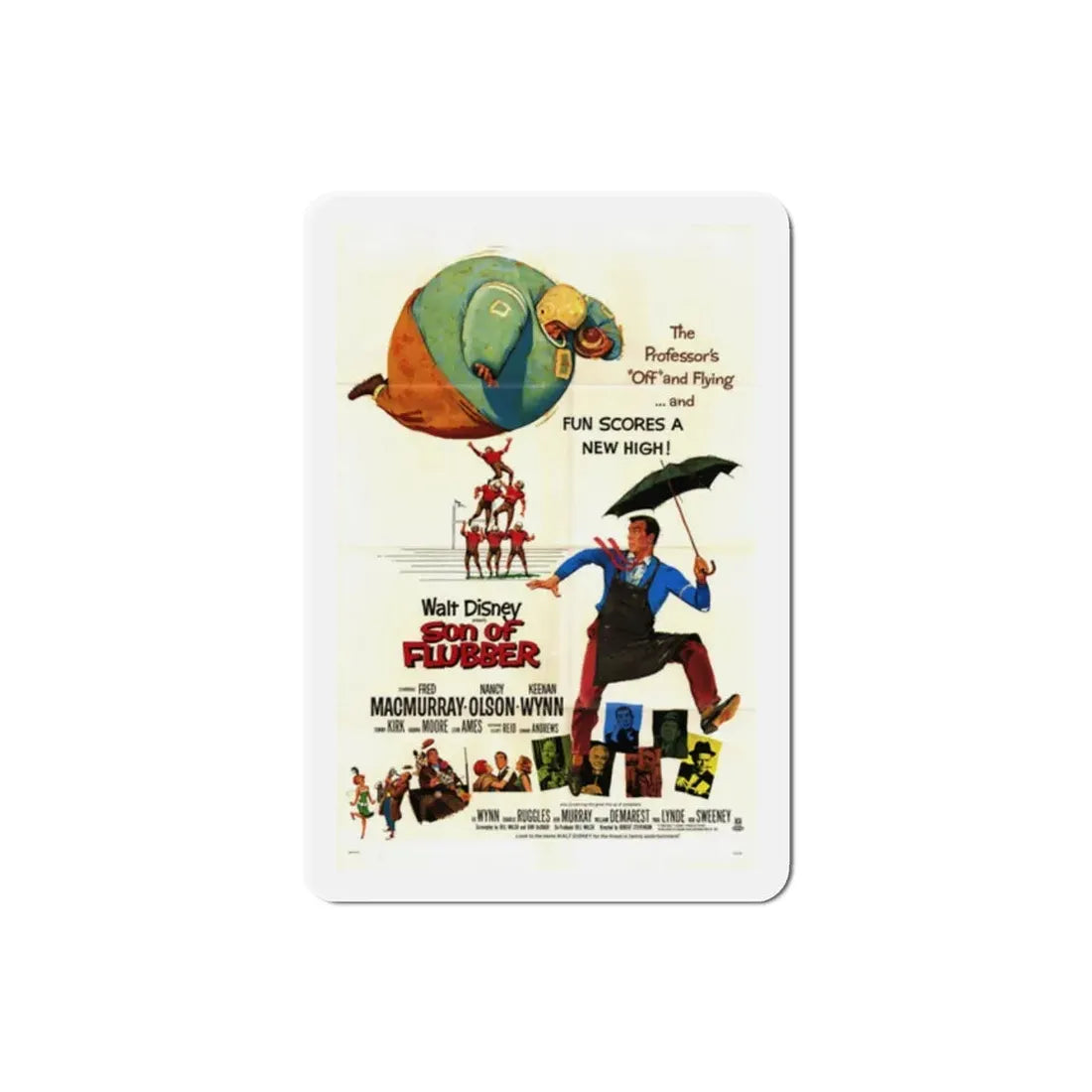 Son of Flubber 1963 Movie Poster Refrigerator Magnet 2 Inch - The Sticker Space