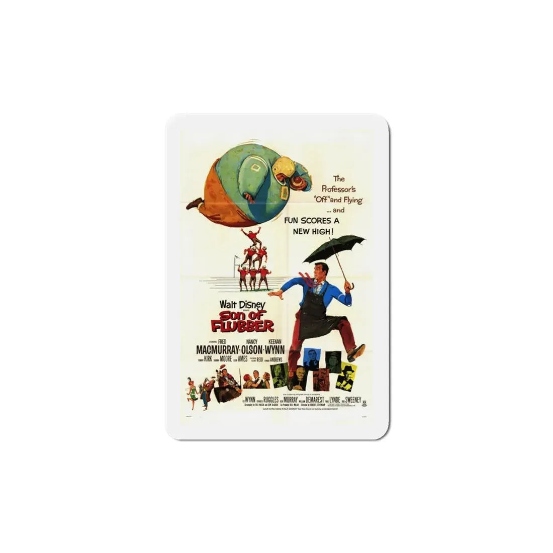Son of Flubber 1963 Movie Poster Refrigerator Magnet 6 Inch - The Sticker Space