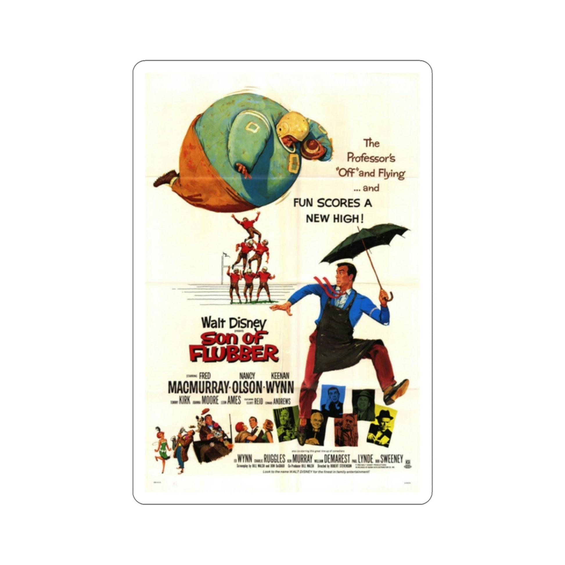 Son of Flubber 1963 Movie Poster STICKER Vinyl Die-Cut Decal-2 Inch-The Sticker Space