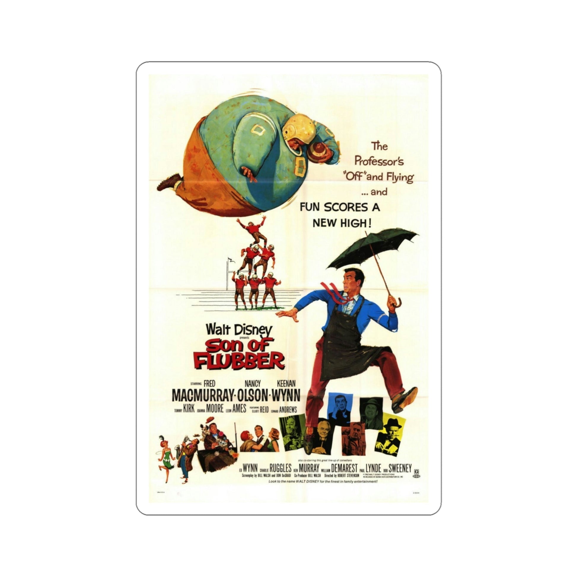 Son of Flubber 1963 Movie Poster STICKER Vinyl Die-Cut Decal-4 Inch-The Sticker Space
