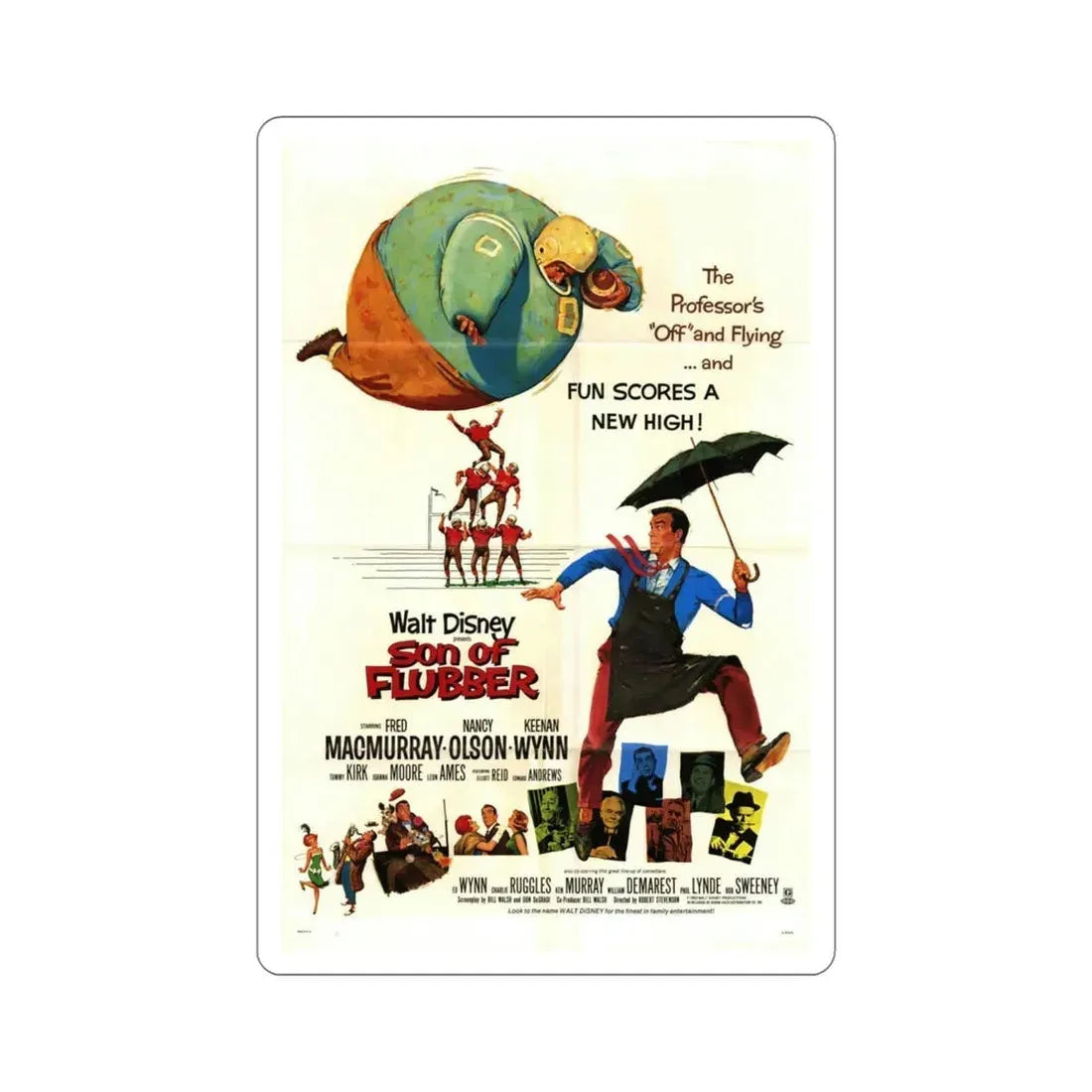 Son of Flubber 1963 Movie Poster STICKER Vinyl Die-Cut Decal 5 Inch - The Sticker Space
