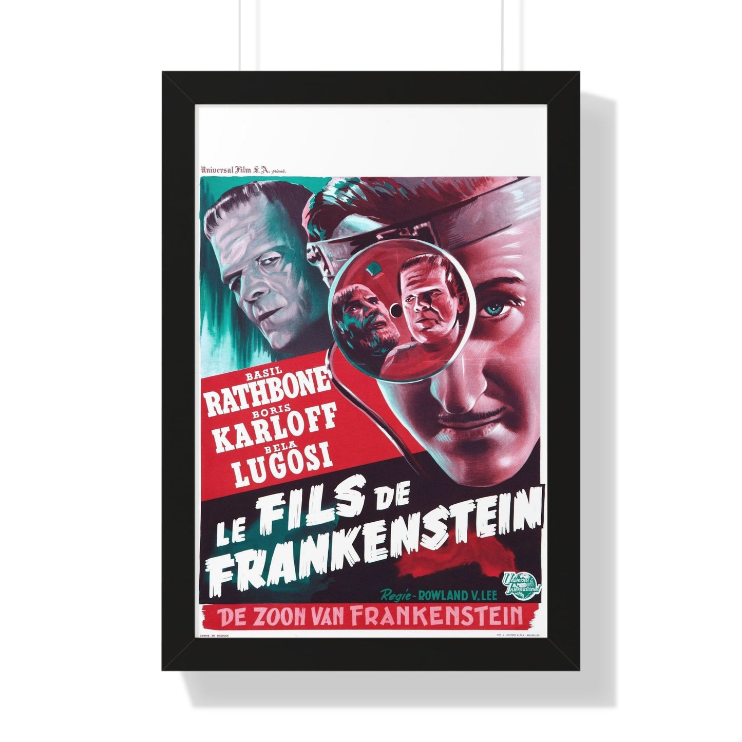 SON OF FRANKENSTEIN (BELGIAN) 1939 - Framed Movie Poster-16″ x 24″-The Sticker Space