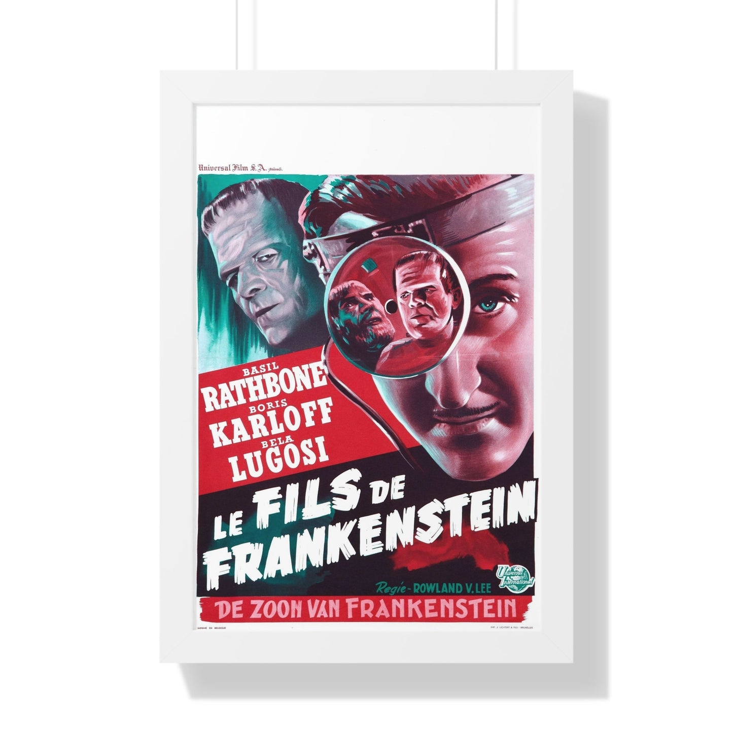 SON OF FRANKENSTEIN (BELGIAN) 1939 - Framed Movie Poster-16″ x 24″-The Sticker Space