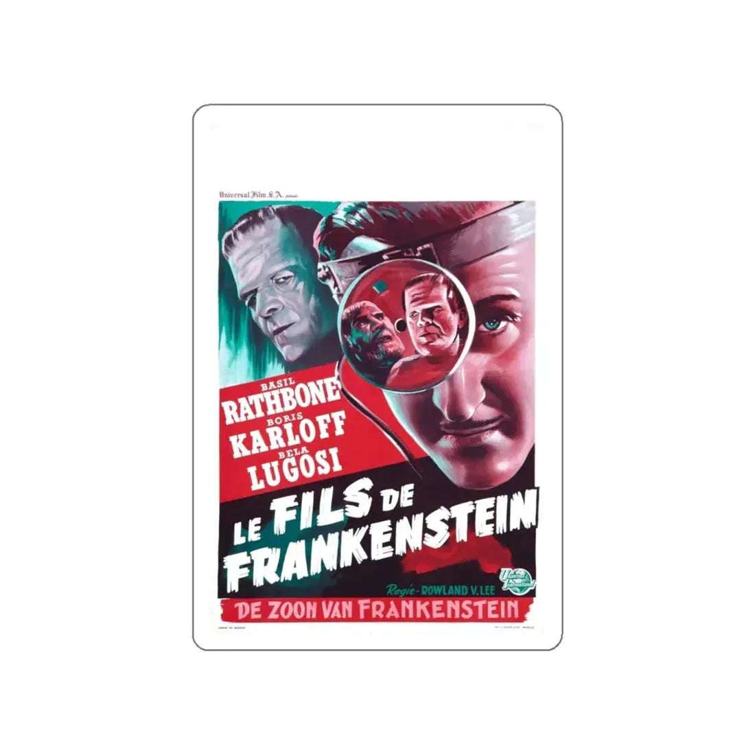 SON OF FRANKENSTEIN (BELGIAN) 1939 Movie Poster STICKER Vinyl Die-Cut Decal 6 Inch - The Sticker Space