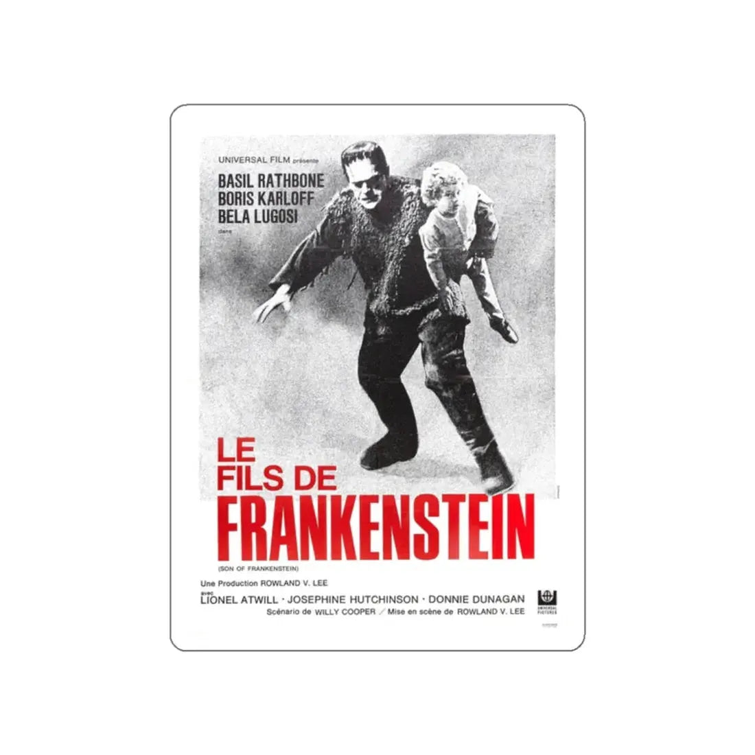 SON OF FRANKENSTEIN (FRENCH) 1939 Movie Poster STICKER Vinyl Die-Cut Decal 2 Inch - The Sticker Space