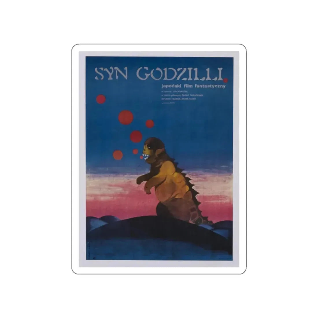 SON OF GODZILLA (POLISH) 1967 Movie Poster STICKER Vinyl Die-Cut Decal 2 Inch - The Sticker Space