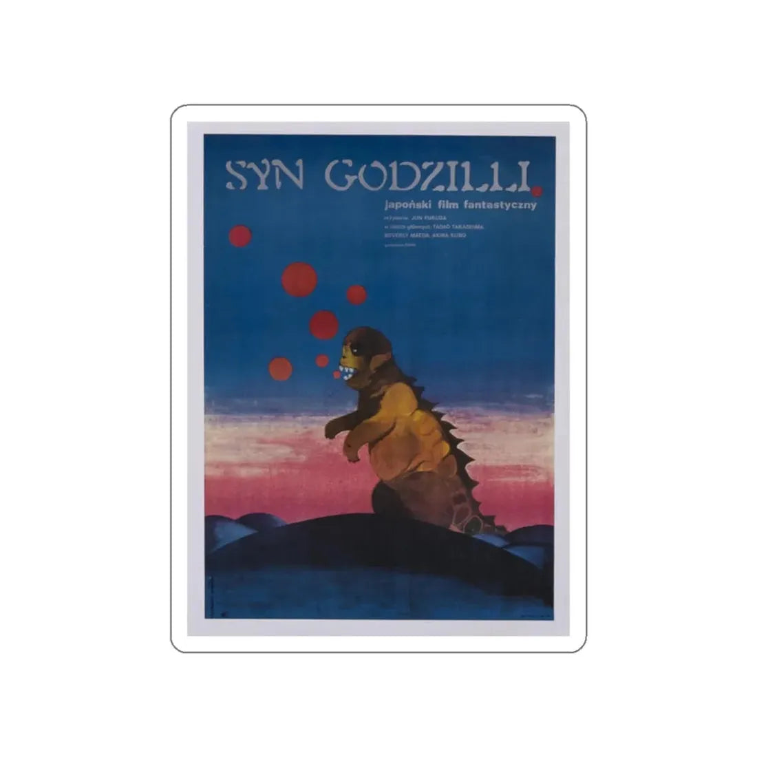 SON OF GODZILLA (POLISH) 1967 Movie Poster STICKER Vinyl Die-Cut Decal 2 Inch - The Sticker Space