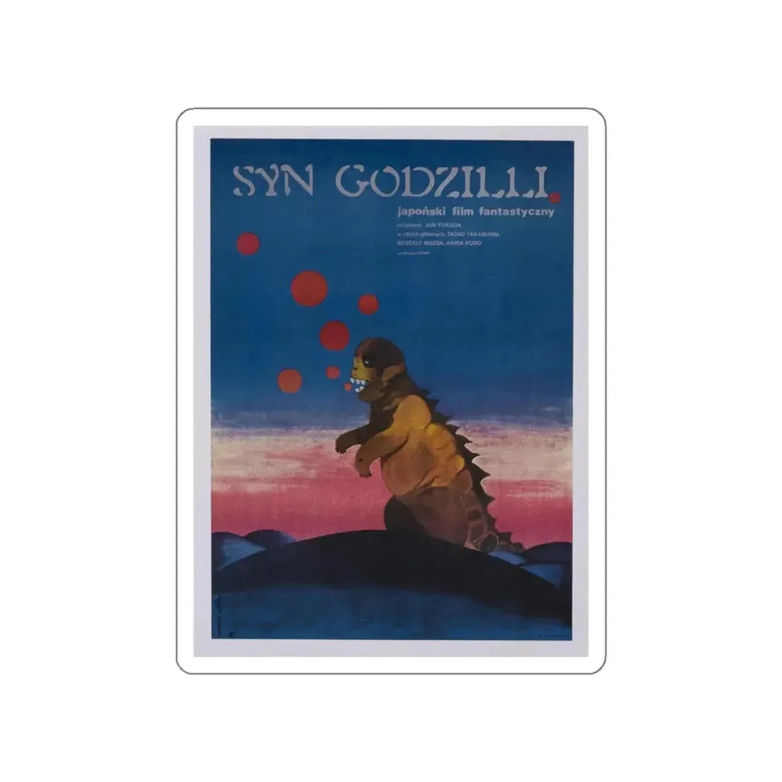 SON OF GODZILLA (POLISH) 1967 Movie Poster STICKER Vinyl Die-Cut Decal 3 Inch - The Sticker Space