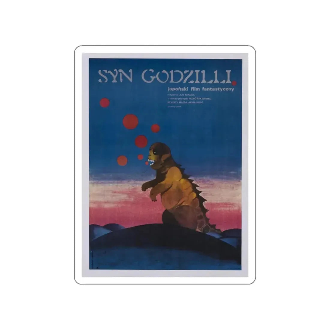 SON OF GODZILLA (POLISH) 1967 Movie Poster STICKER Vinyl Die-Cut Decal 4 Inch - The Sticker Space