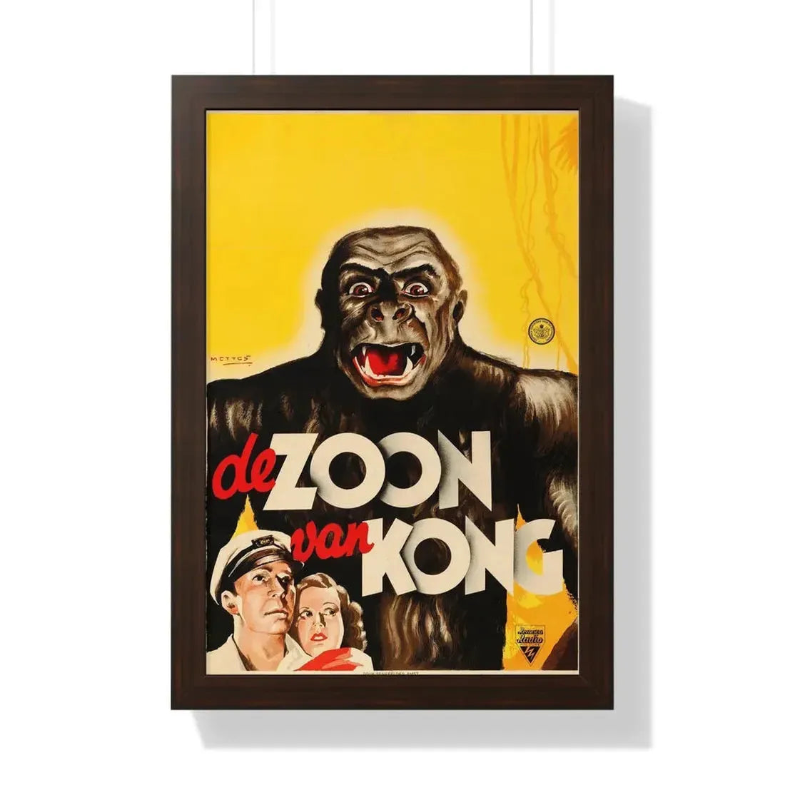 SON OF KONG (DUTCH) 1933 - Framed Movie Poster 16″ x 24″ Walnut - The Sticker Space