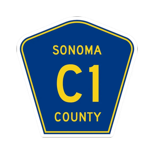 Sonoma County C1 (California) (Road Sign) STICKER Vinyl Kiss-Cut Decal 2 Inch White - The Sticker Space
