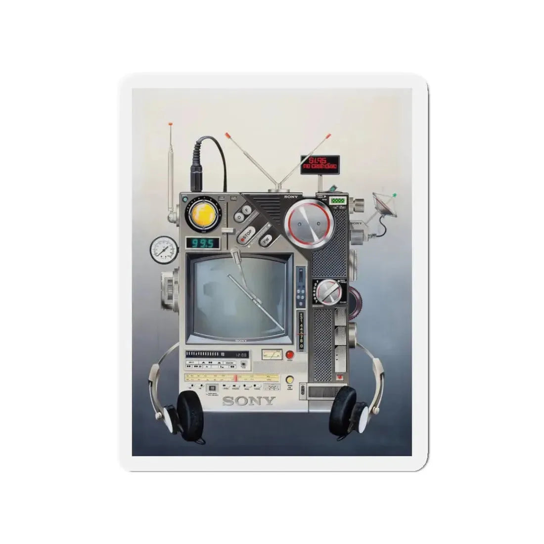 Sony advertisement (Magazine Illustration) Refrigerator Magnet 3 Inch Die-Cut - The Sticker Space