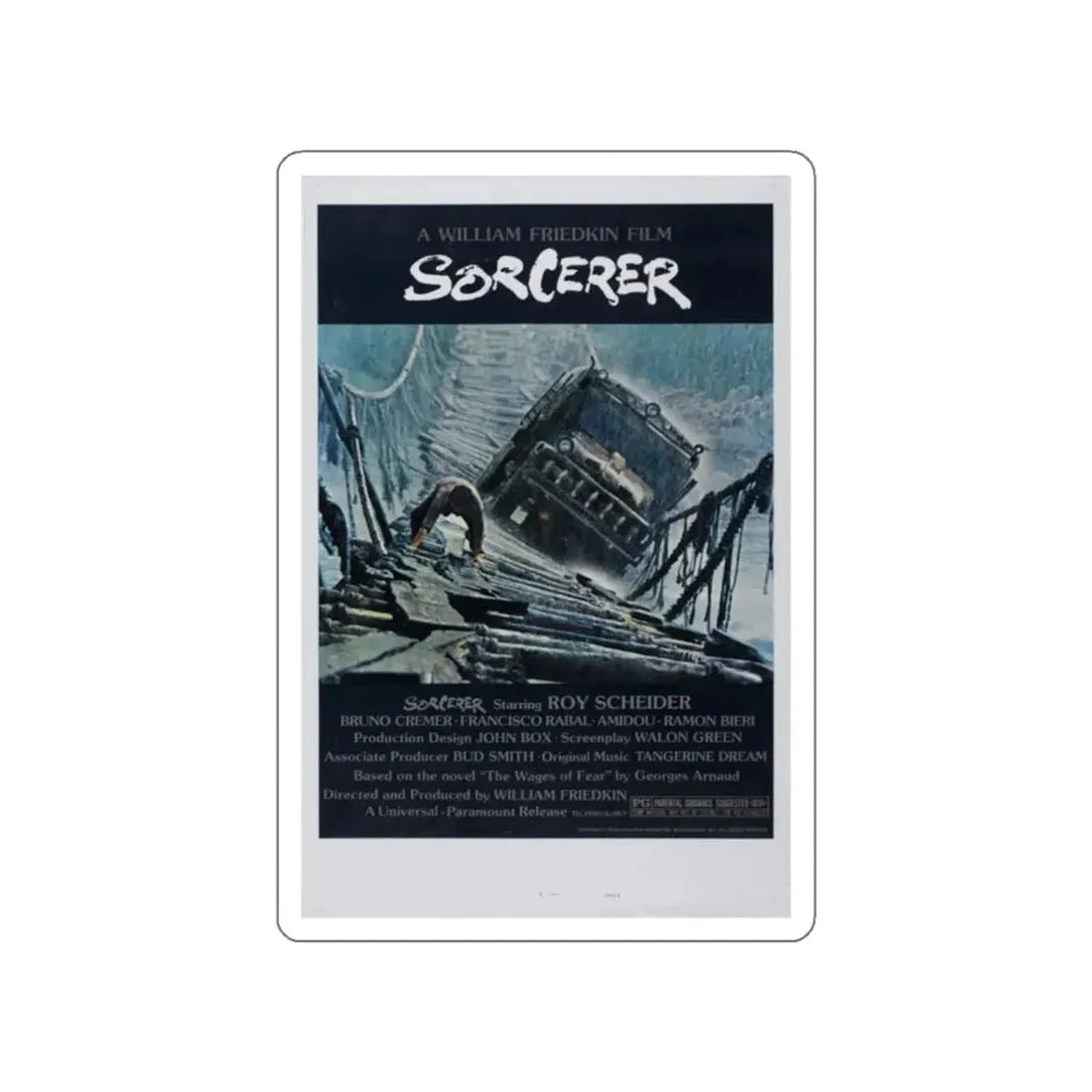 SORCERER 1977 Movie Poster STICKER Vinyl Die-Cut Decal 2 Inch - The Sticker Space