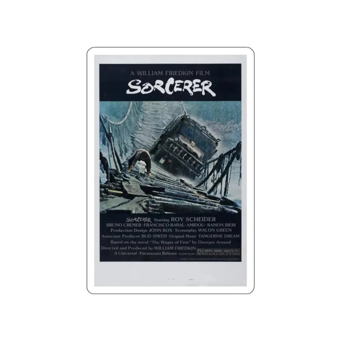 SORCERER 1977 Movie Poster STICKER Vinyl Die-Cut Decal 3 Inch - The Sticker Space