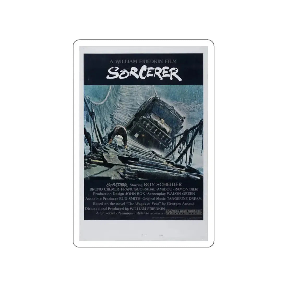 SORCERER 1977 Movie Poster STICKER Vinyl Die-Cut Decal 4 Inch - The Sticker Space