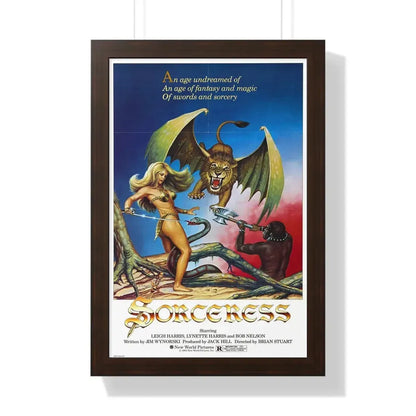 SORCERESS 1982 - Framed Movie Poster 16″ x 24″ Walnut - The Sticker Space
