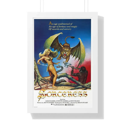 SORCERESS 1982 - Framed Movie Poster 16″ x 24″ White - The Sticker Space