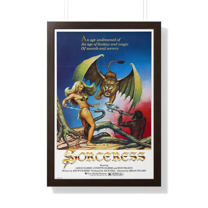 SORCERESS 1982 - Framed Movie Poster 20" x 30" Walnut - The Sticker Space
