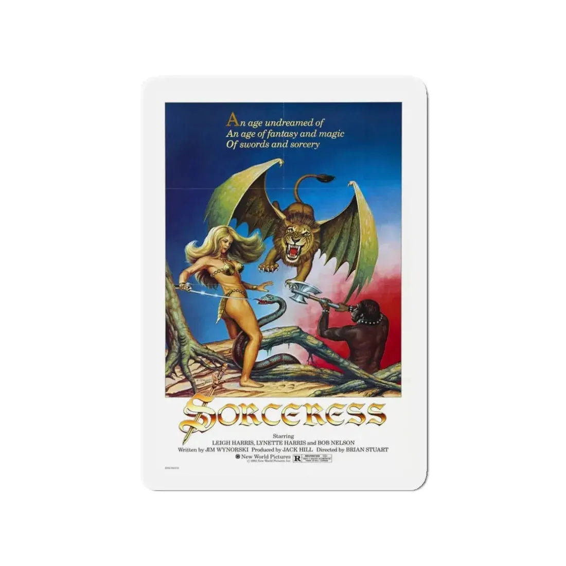 SORCERESS 1982 Movie Poster - Refrigerator Magnet 3 Inch Die-Cut - The Sticker Space