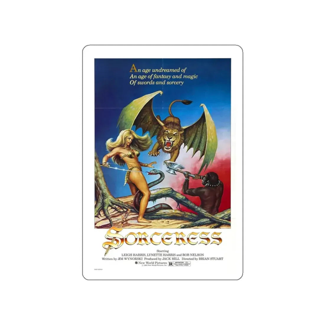 SORCERESS 1982 Movie Poster STICKER Vinyl Die-Cut Decal 4 Inch - The Sticker Space