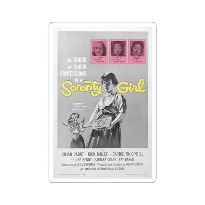 SORORITY GIRL 1957 Movie Poster - STICKER Vinyl Kiss-Cut Decal 6 Inch White - The Sticker Space